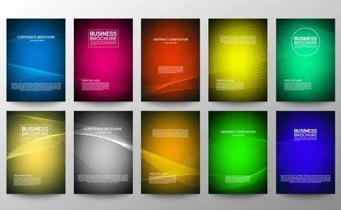 Cover geometric minimal. Set. Vector abstract line pattern for poster design. Stock Illustration