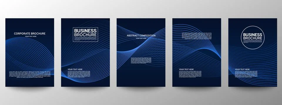 Cover geometric minimal. Set. Vector abstract line pattern for poster design. Stock Illustration