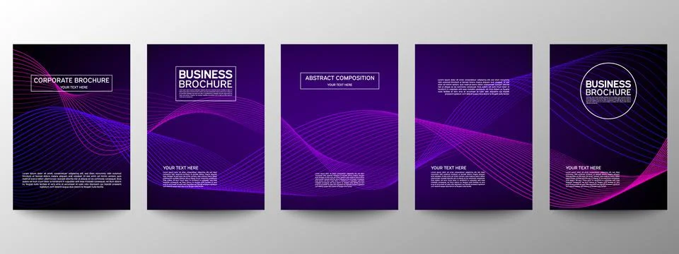 Cover geometric minimal. Set. Vector abstract line pattern for poster design. Stock Illustration