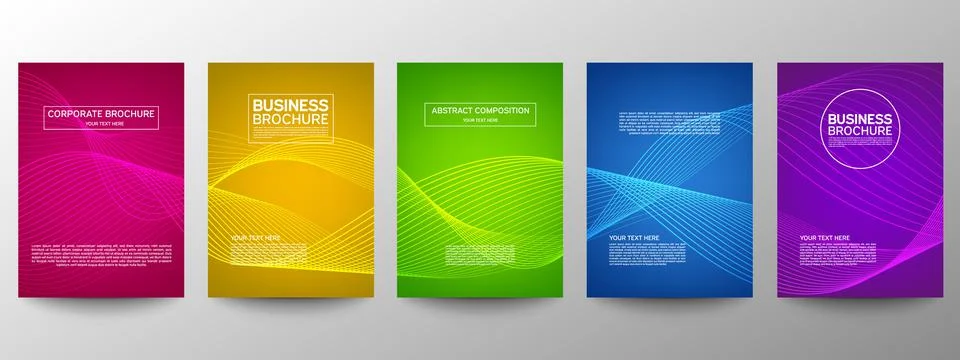 Cover geometric minimal. Set. Vector abstract line pattern for poster design. 스톡 일러스트