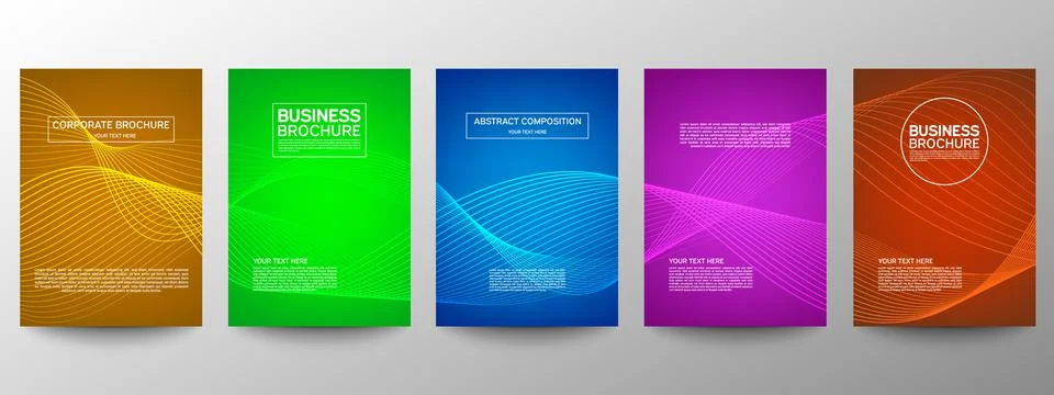 Cover geometric minimal. Set. Vector abstract line pattern for poster design. Stock Illustration
