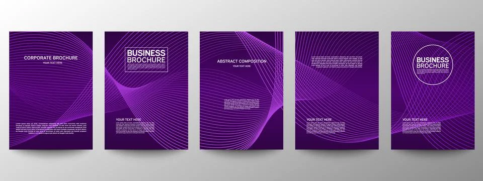 Cover geometric minimal. Set. Vector abstract line pattern for poster design. Stock Illustration