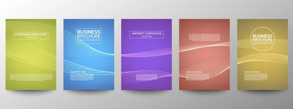 Cover geometric minimal. Set. Vector abstract line pattern for poster design. Stock Illustration