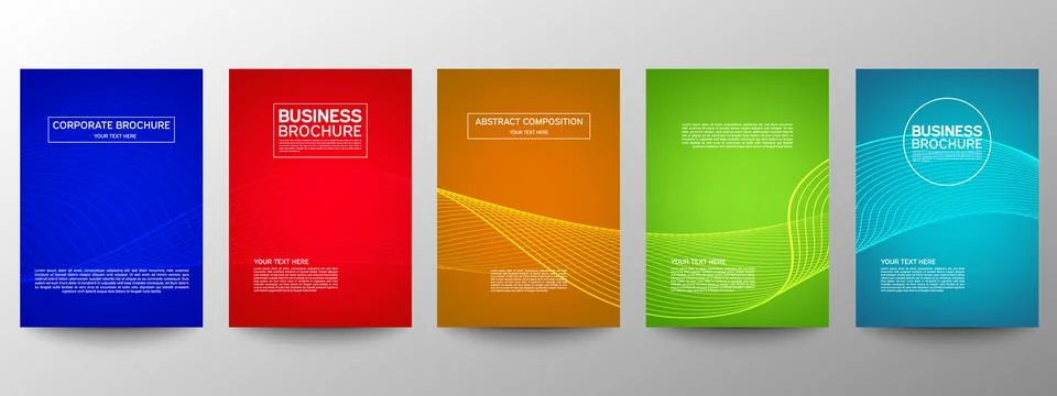Cover geometric minimal. Set. Vector abstract line pattern for poster design. Stock Illustration