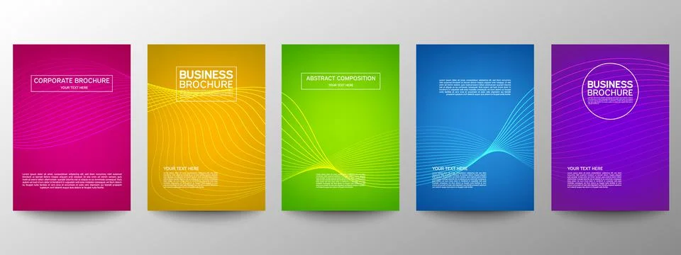Cover geometric minimal. Set. Vector abstract line pattern for poster design. Stock Illustration