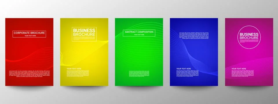 Cover geometric minimal. Set. Vector abstract line pattern for poster design. Stock Illustration
