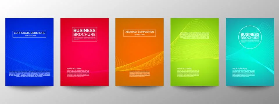 Cover geometric minimal. Set. Vector abstract line pattern for poster design. Stock Illustration
