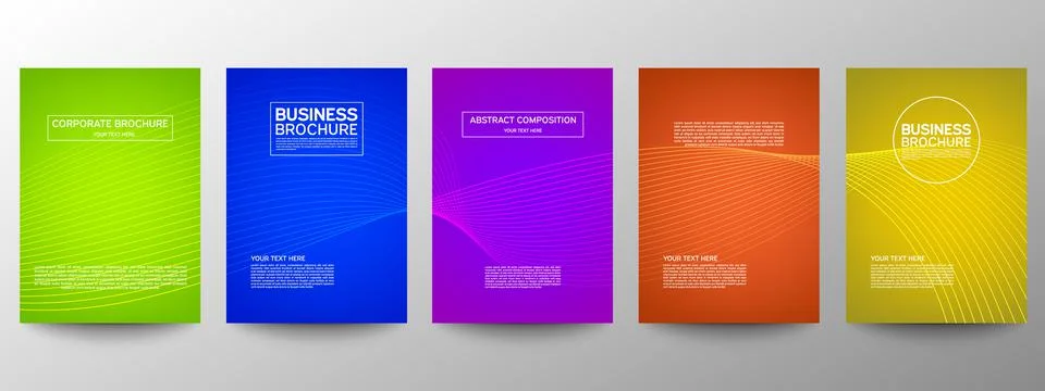 Cover geometric minimal. Set. Vector abstract line pattern for poster design. Illustrazione stock