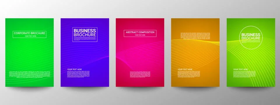 Cover geometric minimal. Set. Vector abstract line pattern for poster design. Stock Illustration