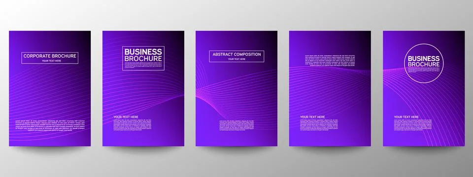 Cover geometric minimal. Set. Vector abstract line pattern for poster design. Stock Illustration