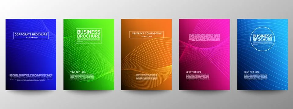 Cover geometric minimal. Set. Vector abstract line pattern for poster design. Stock Illustration