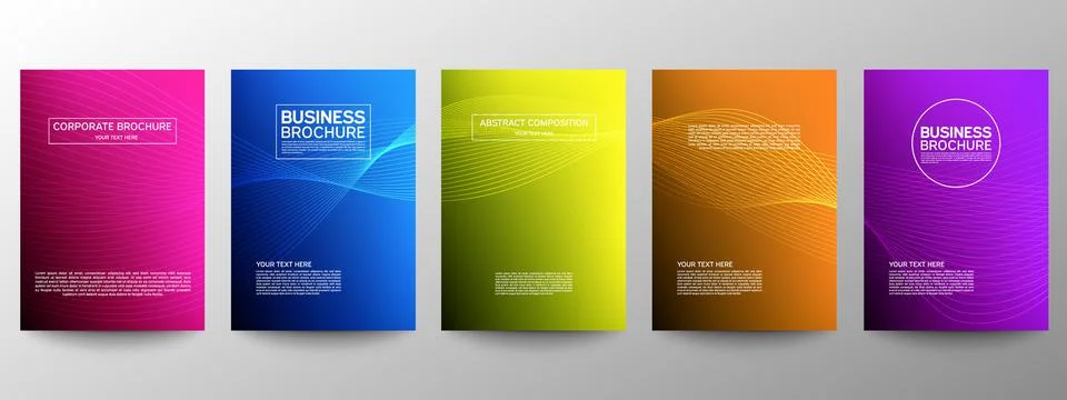 Cover geometric minimal. Set. Vector abstract line pattern for poster design. Stock Illustration