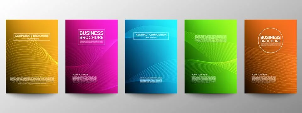 Cover geometric minimal. Set. Vector abstract line pattern for poster design. Illustrazione stock