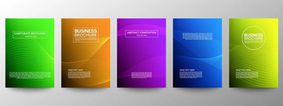 Cover geometric minimal. Set. Vector abstract line pattern for poster design. Stock Illustration
