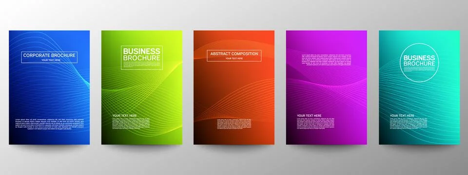 Cover geometric minimal. Set. Vector abstract line pattern for poster design. Stock Illustration