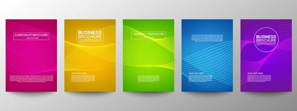 Cover geometric minimal. Set. Vector abstract line pattern for poster design. Stock Illustration