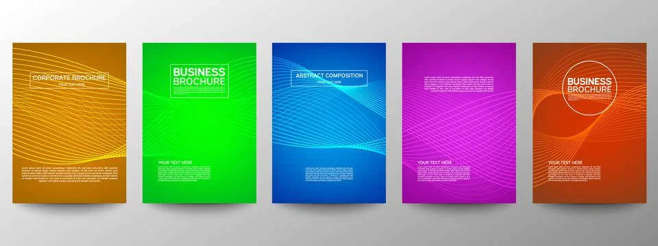 Cover geometric minimal. Set. Vector abstract line pattern for poster design. イラスト素材