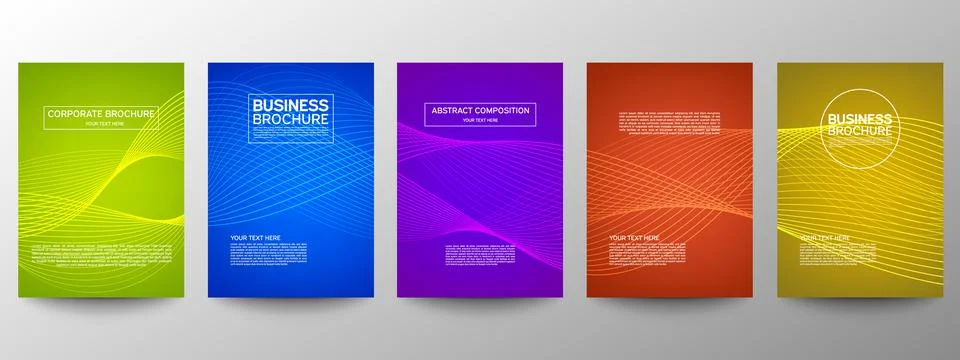 Cover geometric minimal. Set. Vector abstract line pattern for poster design. Stock Illustration