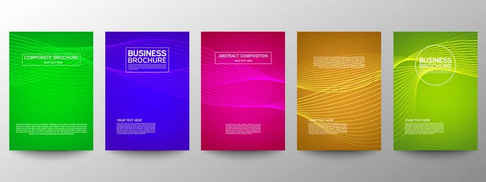 Cover geometric minimal. Set. Vector abstract line pattern for poster design. Illustrazione stock