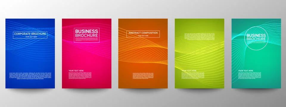 Cover geometric minimal. Set. Vector abstract line pattern for poster design. イラスト素材