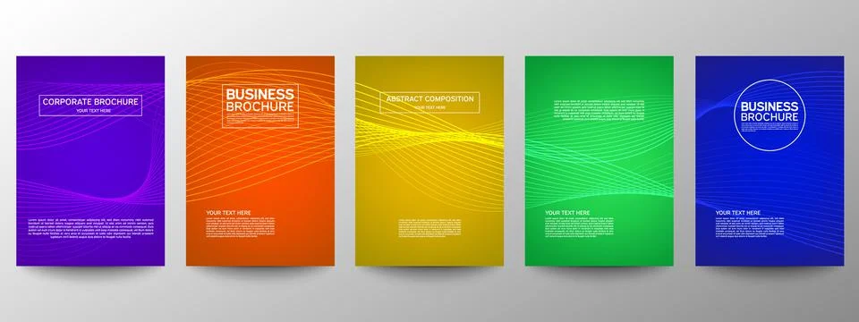 Cover geometric minimal. Set. Vector abstract line pattern for poster design. Stock Illustration