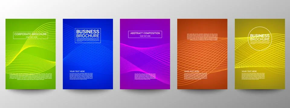 Cover geometric minimal. Set. Vector abstract line pattern for poster design. Stock Illustration