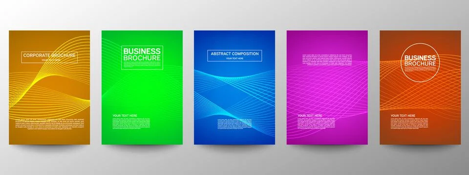Cover geometric minimal. Set. Vector abstract line pattern for poster design. Stock Illustration