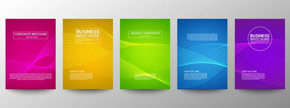 Cover geometric minimal. Set. Vector abstract line pattern for poster design. Stock Illustration