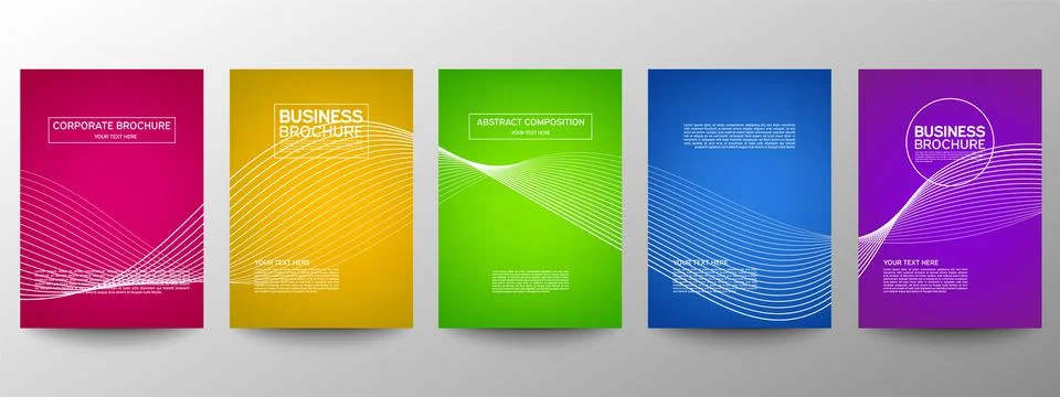 Cover geometric minimal. Set. Vector abstract line pattern for poster design. Stock Illustration