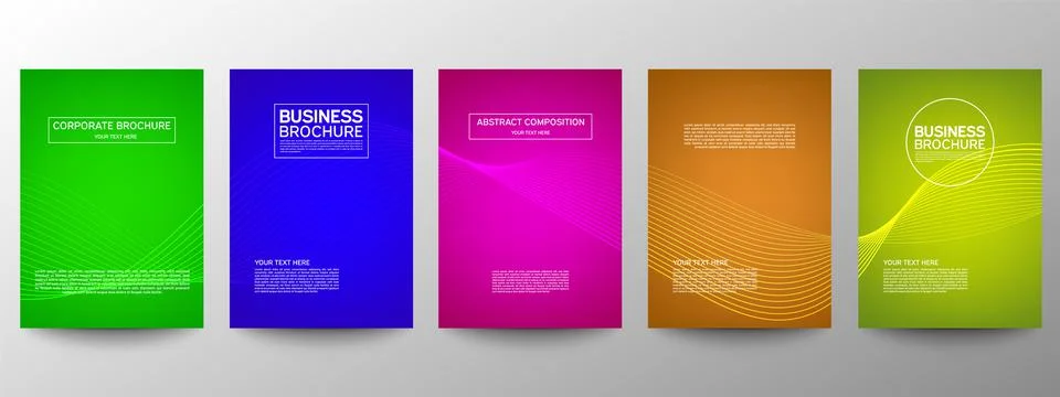 Cover geometric minimal. Set. Vector abstract line pattern for poster design. Stock Illustration