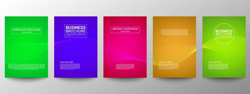 Cover geometric minimal. Set. Vector abstract line pattern for poster design. Illustrazione stock