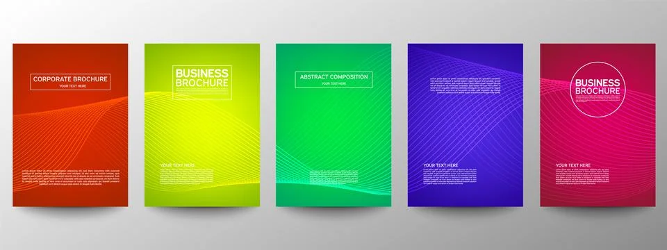 Cover geometric minimal. Set. Vector abstract line pattern for poster design. Stock Illustration