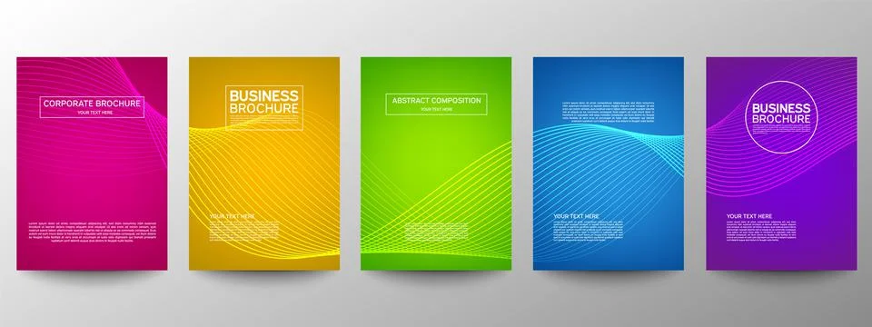 Cover geometric minimal. Set. Vector abstract line pattern for poster design. イラスト素材