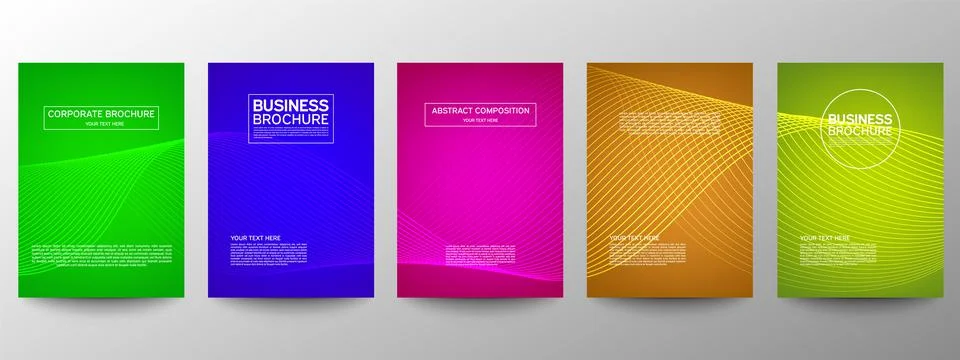 Cover geometric minimal. Set. Vector abstract line pattern for poster design. Stock Illustration