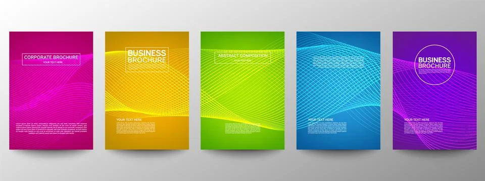 Cover geometric minimal. Set. Vector abstract line pattern for poster design. Stock Illustration