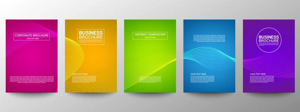 Cover geometric minimal. Set. Vector abstract line pattern for poster design. Stock Illustration