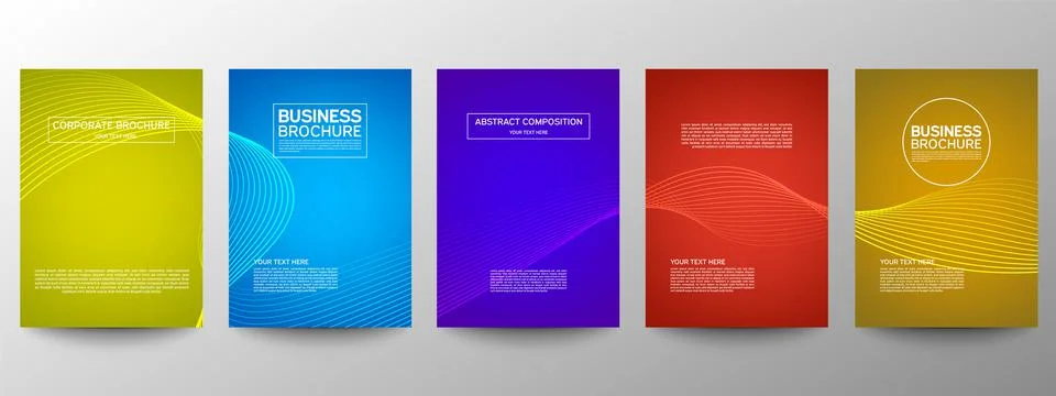 Cover geometric minimal. Set. Vector abstract line pattern for poster design. Stock Illustration