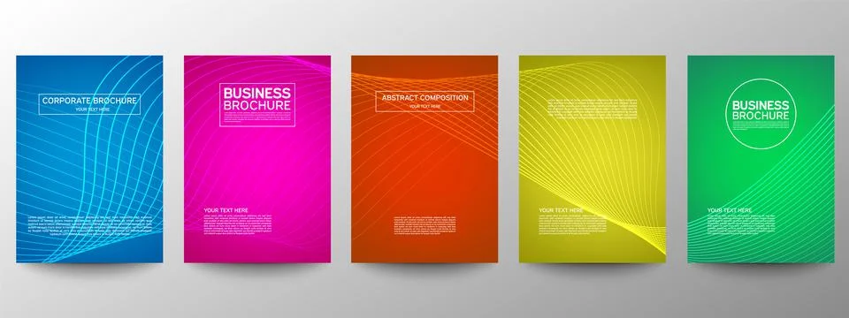 Cover geometric minimal. Set. Vector abstract line pattern for poster design. Stock Illustration