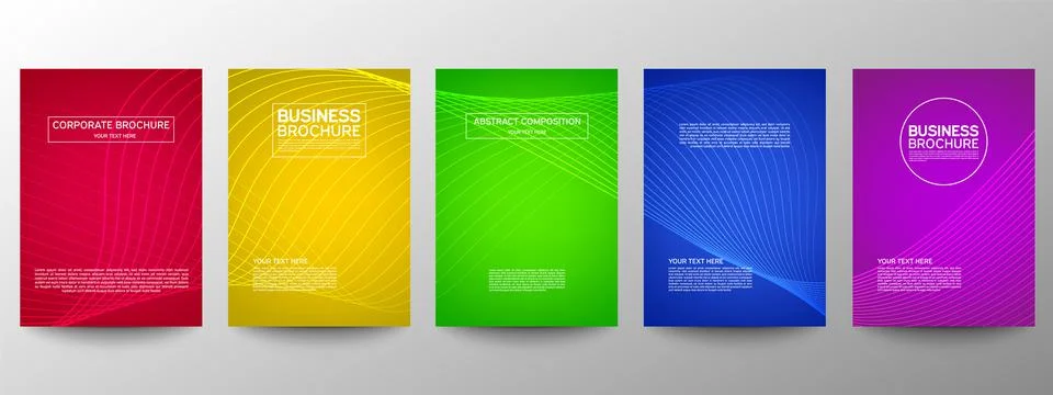Cover geometric minimal. Set. Vector abstract line pattern for poster design. Stock Illustration