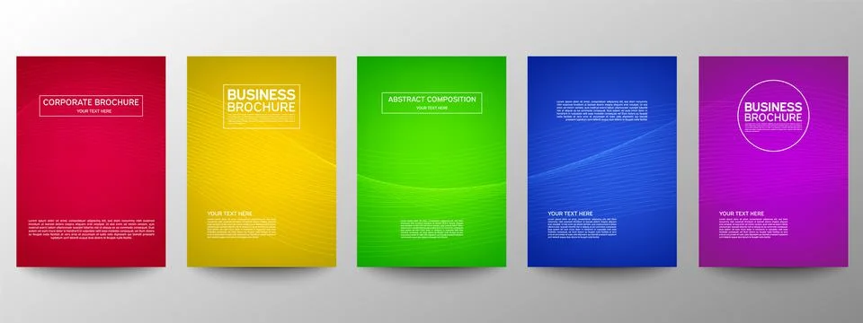 Cover geometric minimal. Set. Vector abstract line pattern for poster design. Stock Illustration