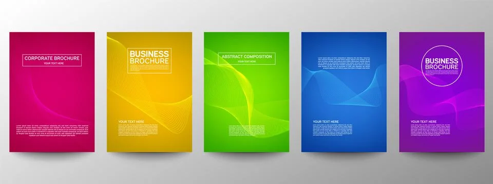 Cover geometric minimal. Set. Vector abstract line pattern for poster design. Stock Illustration