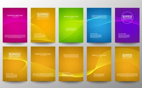 Cover geometric minimal. Set. Vector abstract line pattern for poster design. Stock Illustration