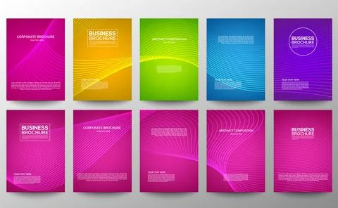 Cover geometric minimal. Set. Vector abstract line pattern for poster design. Stock Illustration