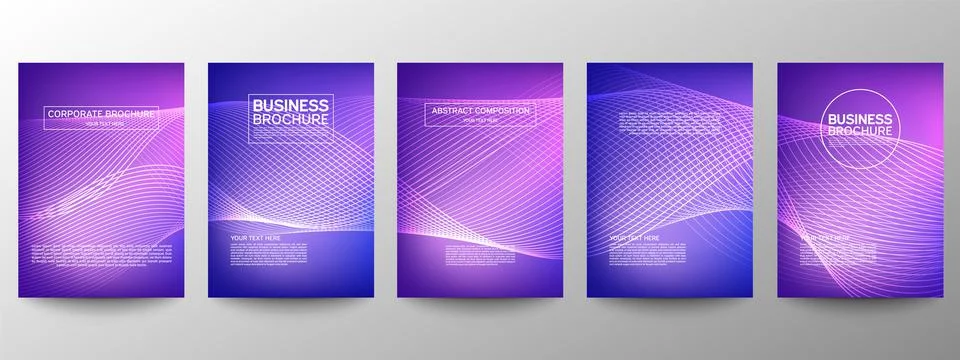 Cover geometric minimal. Set. Vector abstract line pattern for poster design. Stock Illustration