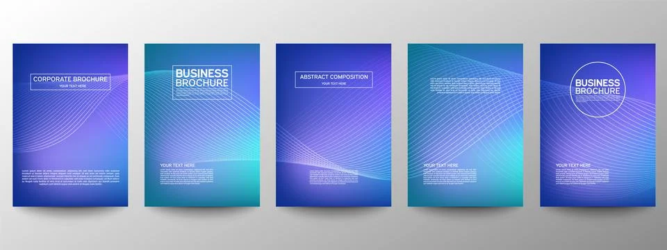 Cover geometric minimal. Set. Vector abstract line pattern for poster design. Stock Illustration