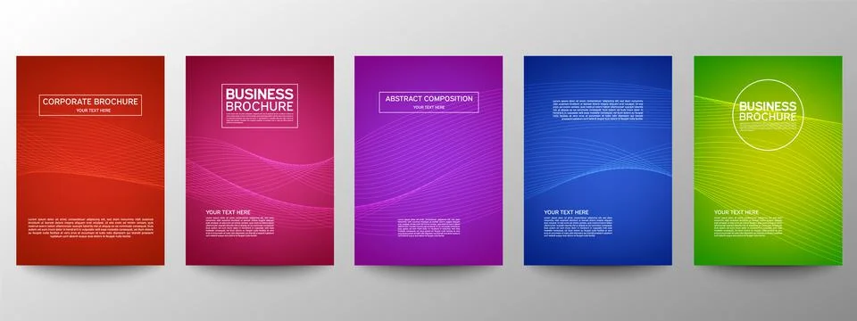 Cover geometric minimal. Set. Vector abstract line pattern for poster design. Stock Illustration