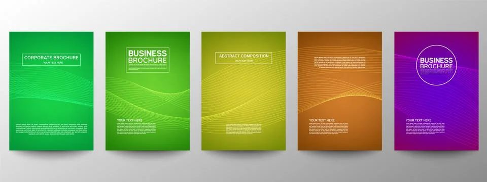 Cover geometric minimal. Set. Vector abstract line pattern for poster design. Stock Illustration