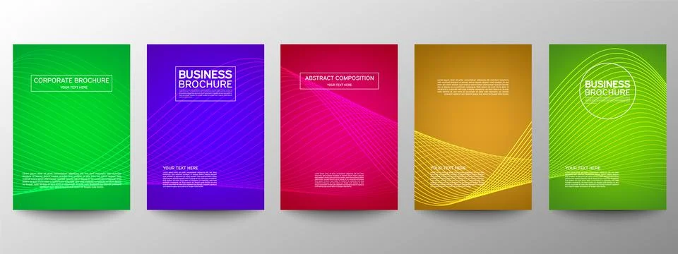 Cover geometric minimal. Set. Vector abstract line pattern for poster design. Stock Illustration