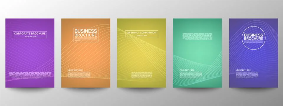 Cover geometric minimal. Set. Vector abstract line pattern for poster design. Stock Illustration