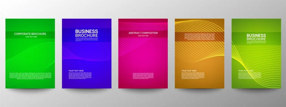 Cover geometric minimal. Set. Vector abstract line pattern for poster design. Stock Illustration